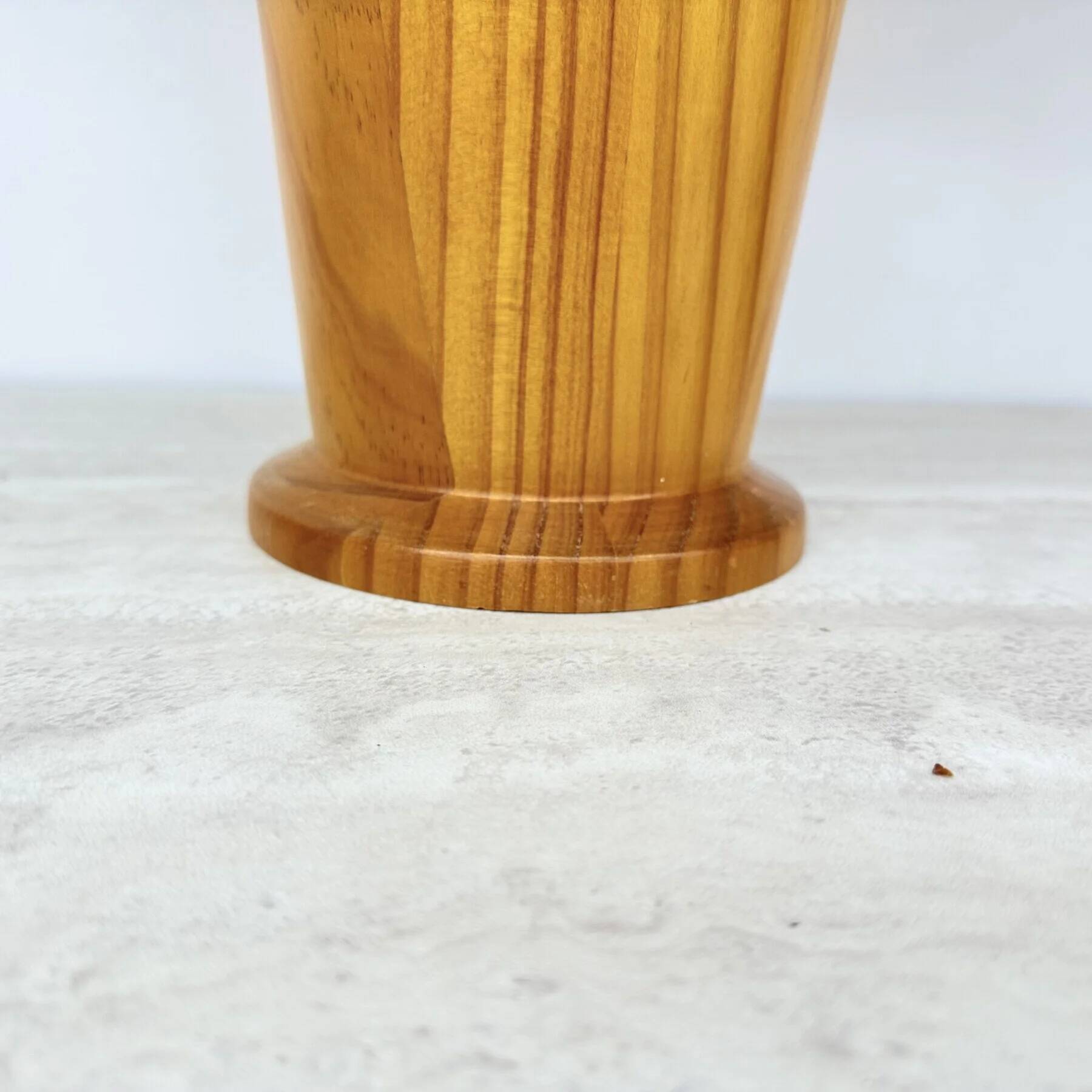 Vintage Ikea solid wooden table lamps with rattan shade, 1980s