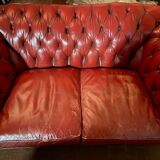 Sofa chesterfield red leather
