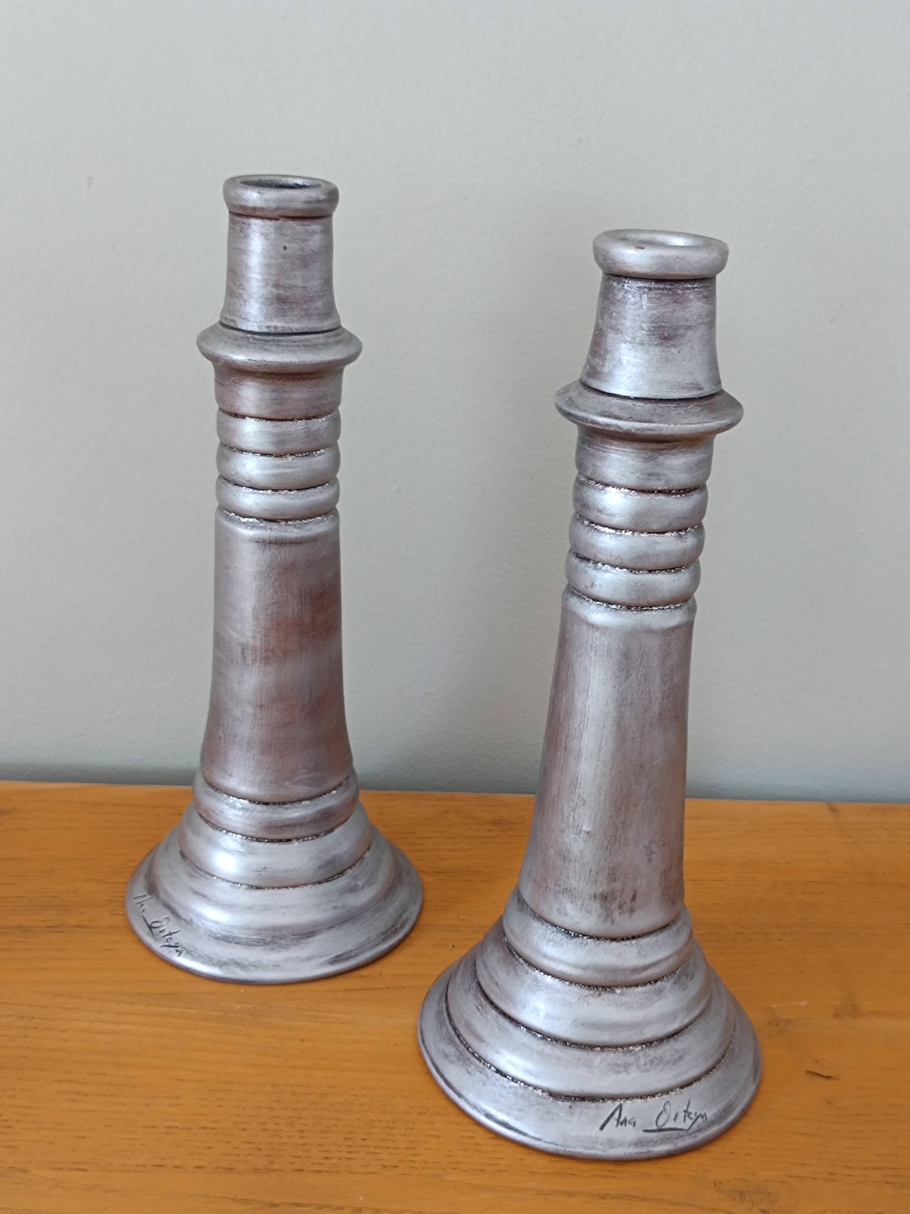 Pair of handmade candlesticks "Ana Ortéga"