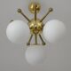 Vintage Sputnik Chandelier Gold Brass Space Age Redesign Pendant Lamp
