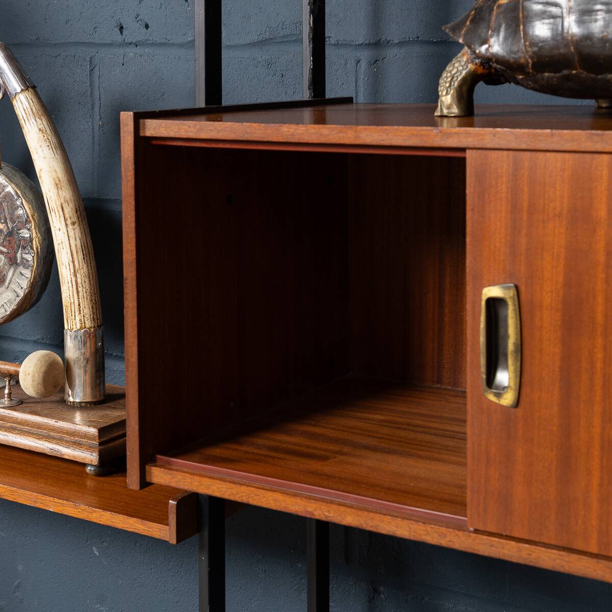 Vintage 20thc italian modular teak wall cabinet c.1960