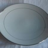 Lot service à gâteaux en porcelaine blanche liseret argent