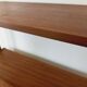 Vintage modular secretary bookshelf in teak and metal.