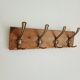 Wall-mounted coat rack in wood – 4 metal hooks – 45 cm