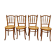 Ensemble de 4 chaises bistro vintage, années 1950