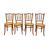 Ensemble de 4 chaises bistro vintage, années 1950