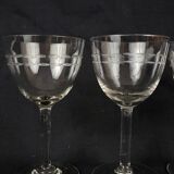 Set of 6 wine glasses in blown glass Early XXth