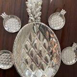 Pineapple cup series and 5 silver metal bowls