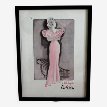 Affiche lingerie valisère mode 1940 publicité