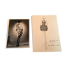 Paco rabanne: fashion illustration "summer collection 1991" and photograph of studio Harcourt vintage press