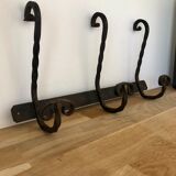 Old wrought iron coat hook/coat rack