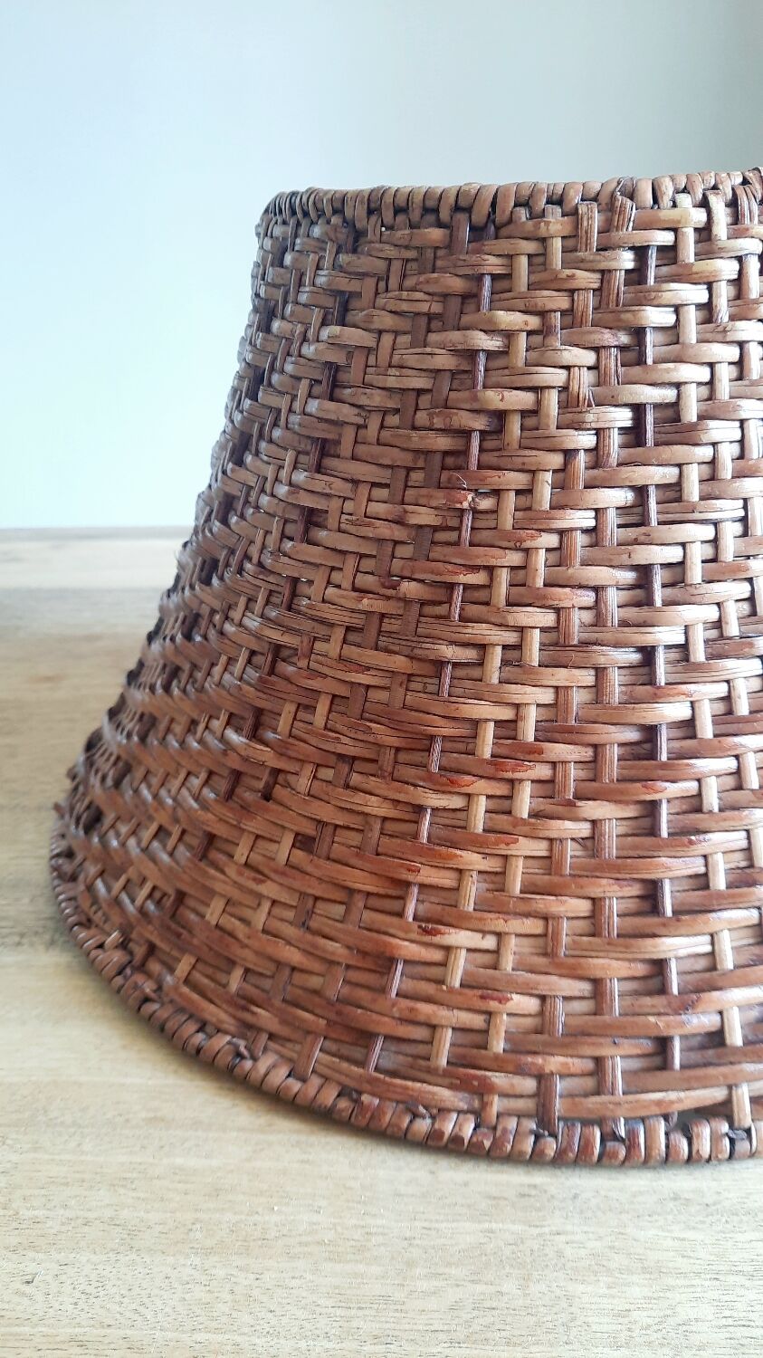 Vintage wicker lamp hat