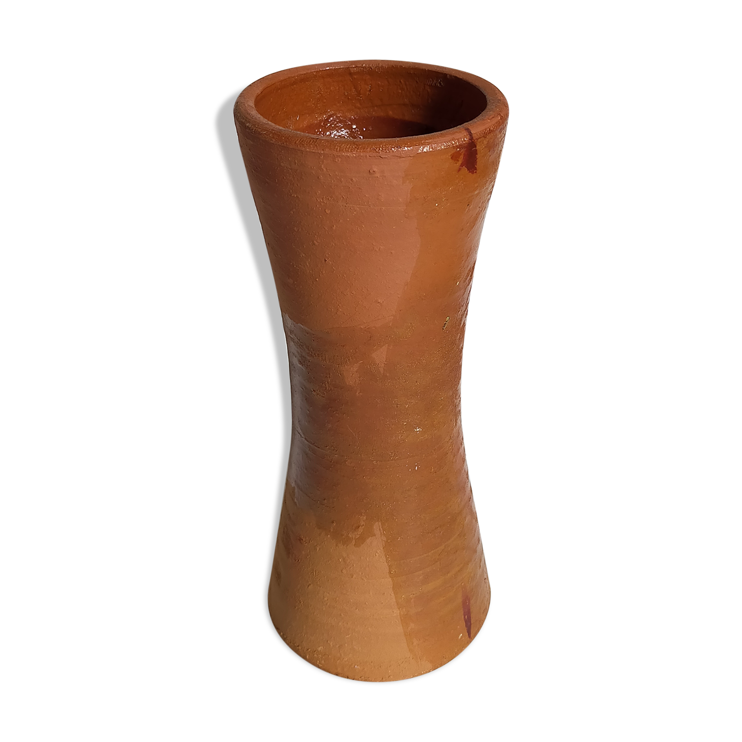 Potter's "Diabolo" vase in vintage glazed terracotta
