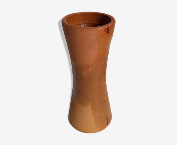 Vase "Diabolo" de potier en terre cuite vernissée vintage | Selency