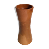 Vase "Diabolo" de potier en terre cuite vernissée vintage