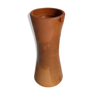 Potter's "Diabolo" vase in vintage glazed terracotta