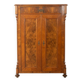 Classic vertiko from around 1880 with burr wood veneer