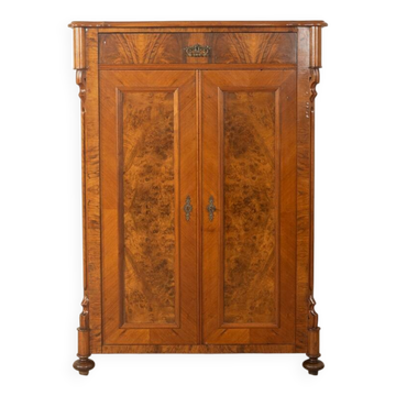 Classic vertiko from around 1880 with burr wood veneer