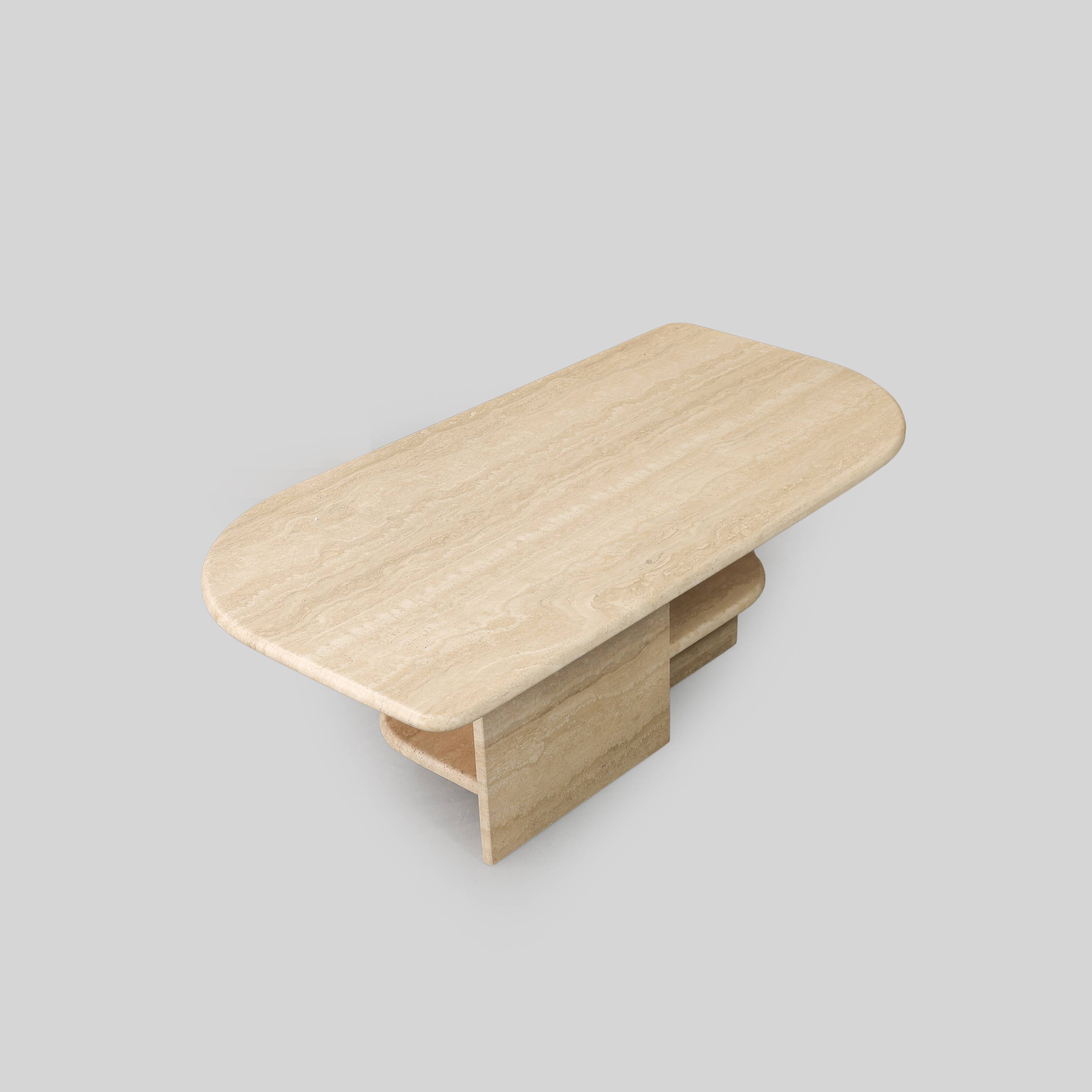 Vintage Italian Travertine Coffee Table, 1970s.