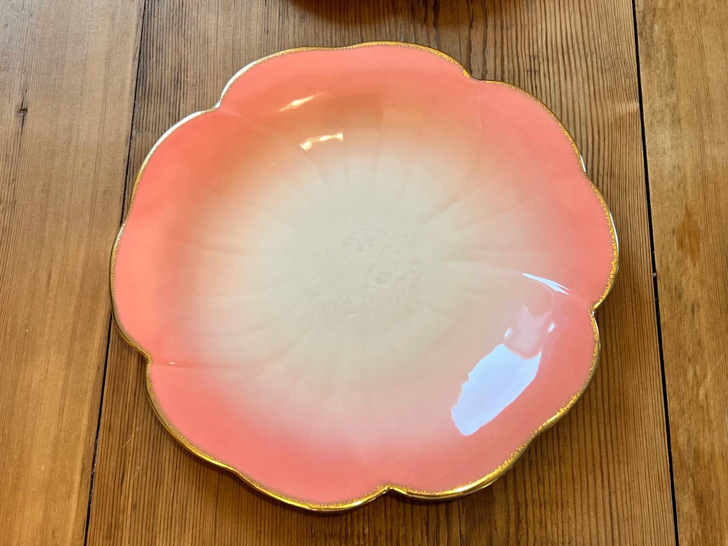 Set of 6 vintage floral plates by Geneviève Lethu