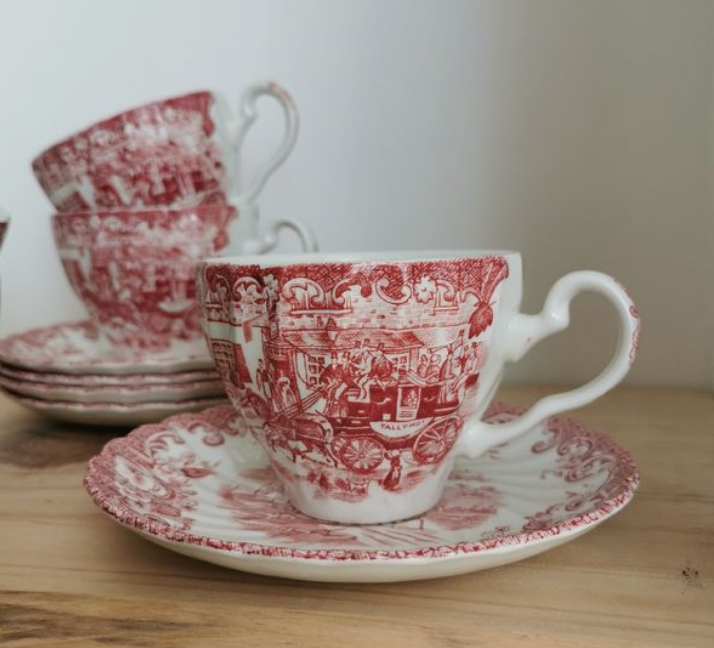 Vintage ironearth cups and cups Johnson Bros.