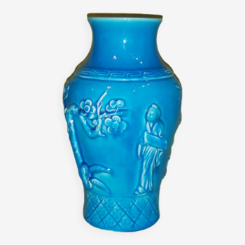 Longwy vase Asian décor