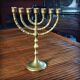 Bronze menorah, 7-branched chandelier, Israel, 1960s