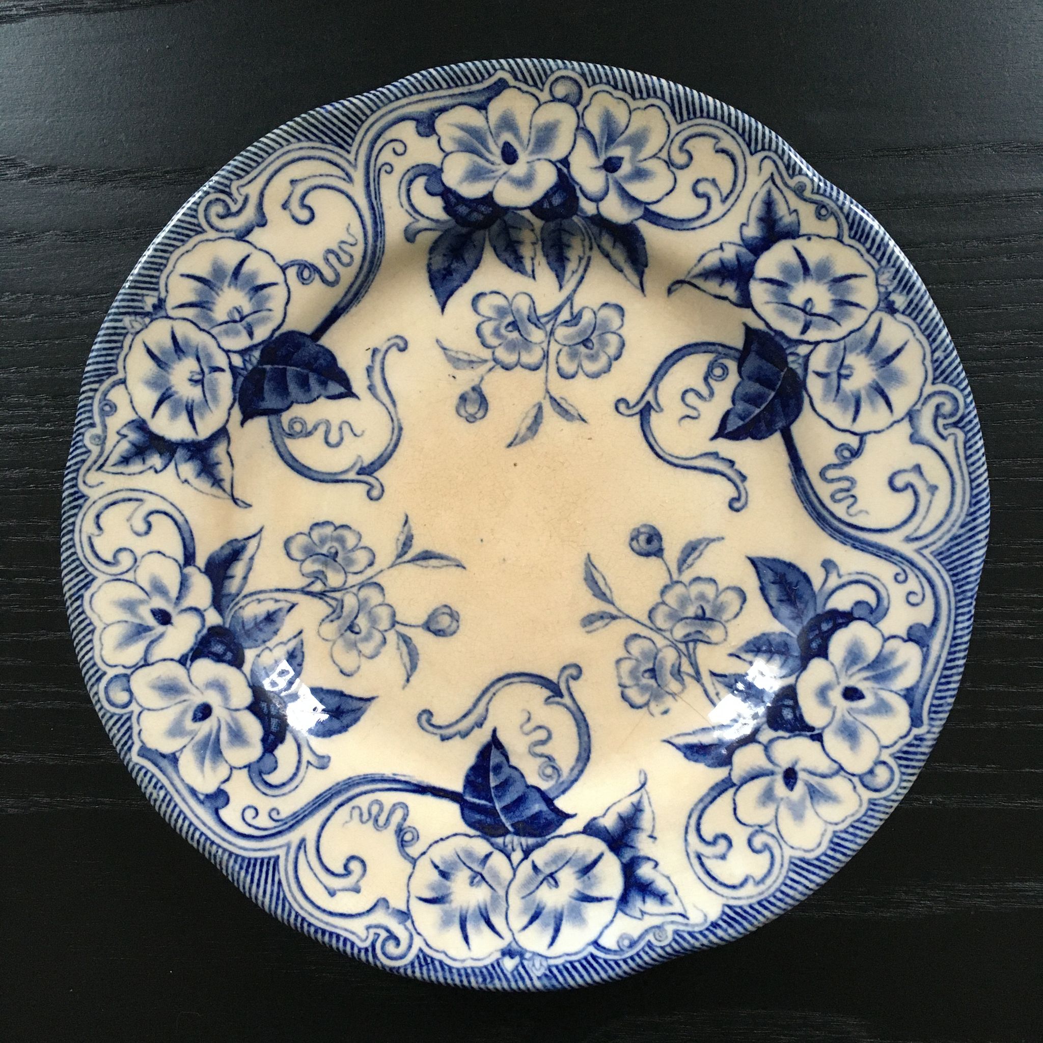 Blue floral decorated plate