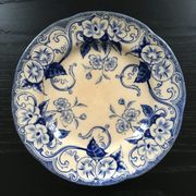Blue floral decorated plate
