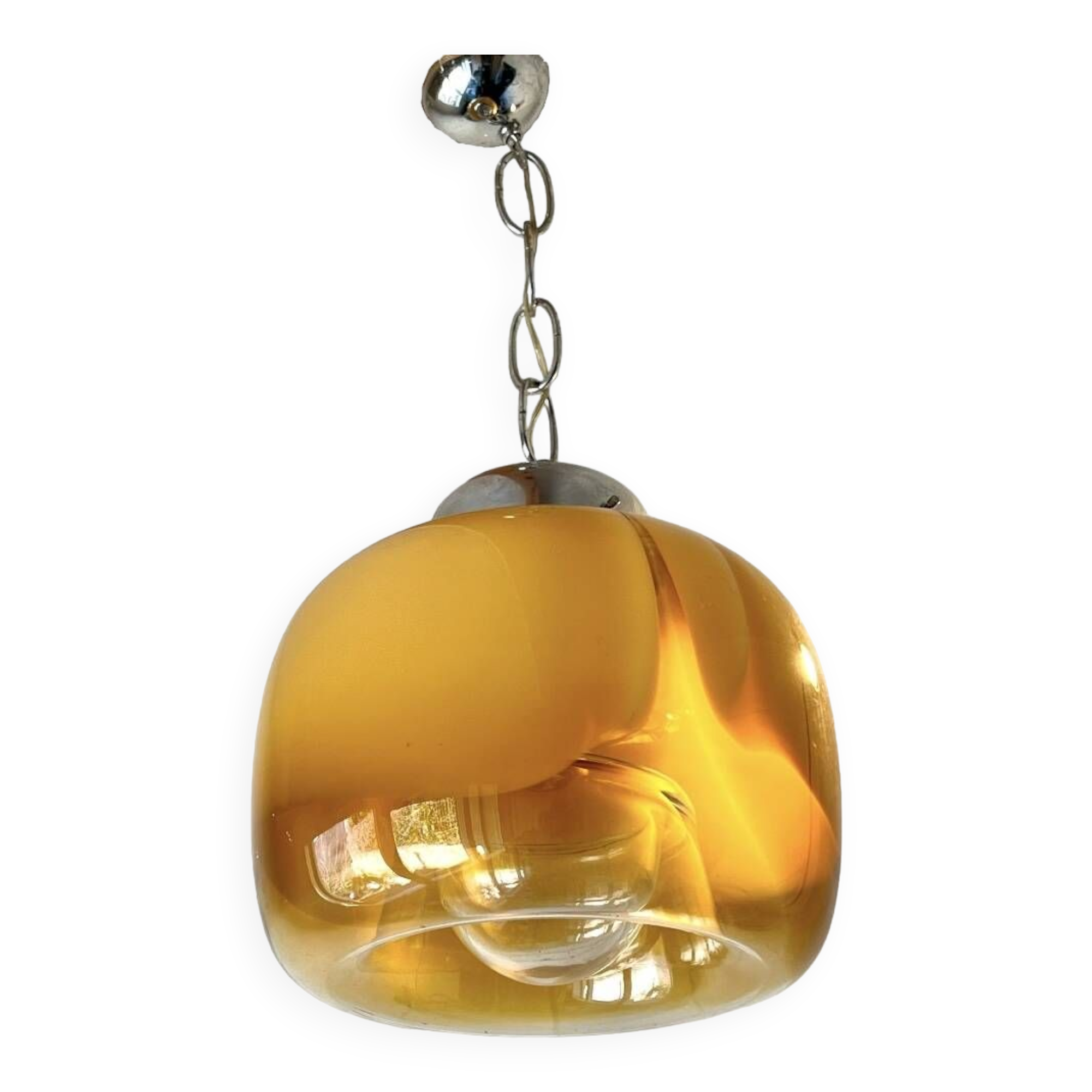Large Murano Mazzega pendant light from the 70s