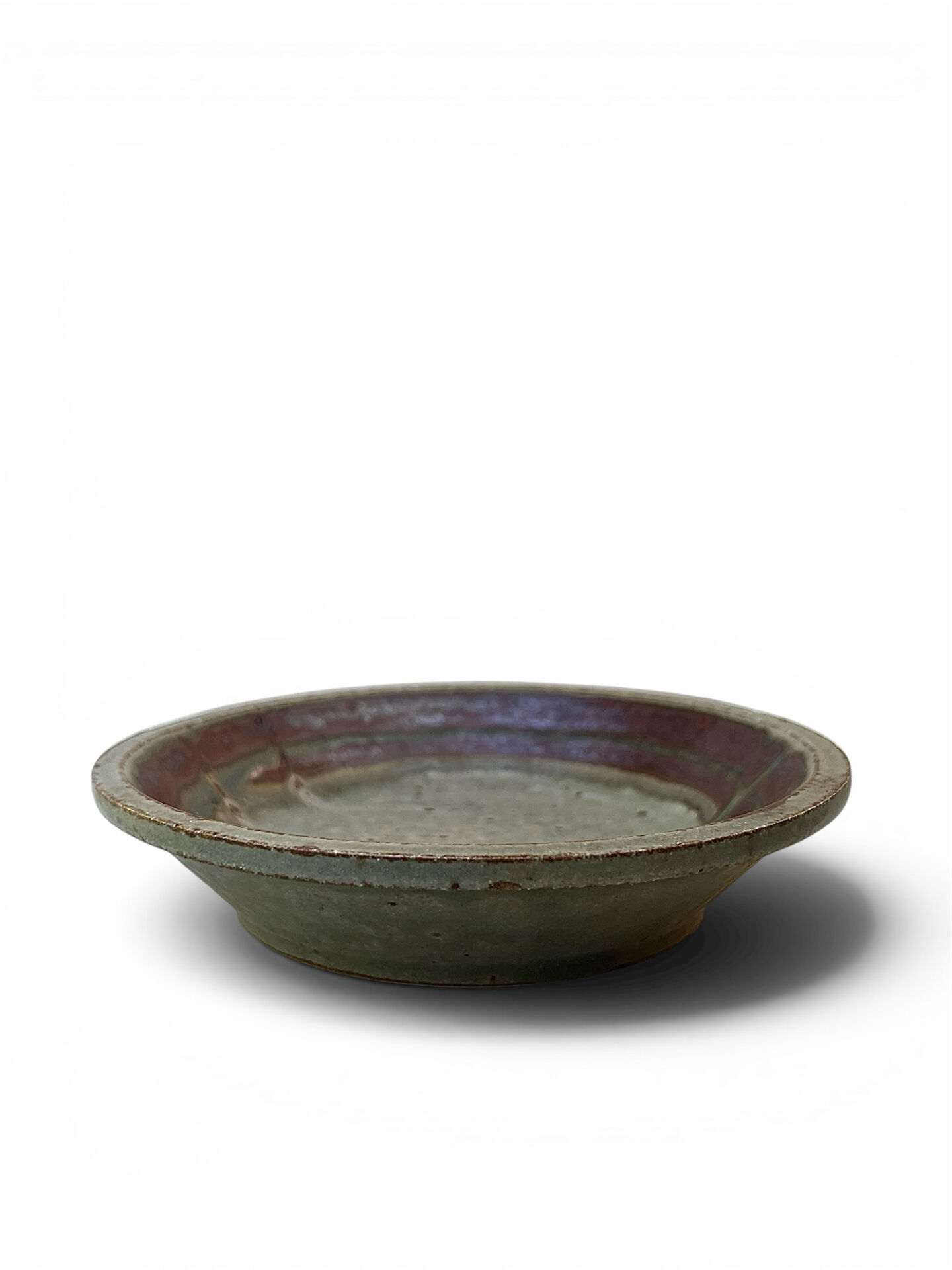 Bowl, hand-turned glazed stoneware catchall signed PY.