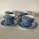 4 Coaching Scenes Blue Tea Cups and Saucers by Johnson Bros Ireston