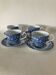 4 Coaching Scenes Blue Tea Cups and Saucers by Johnson Bros Ireston