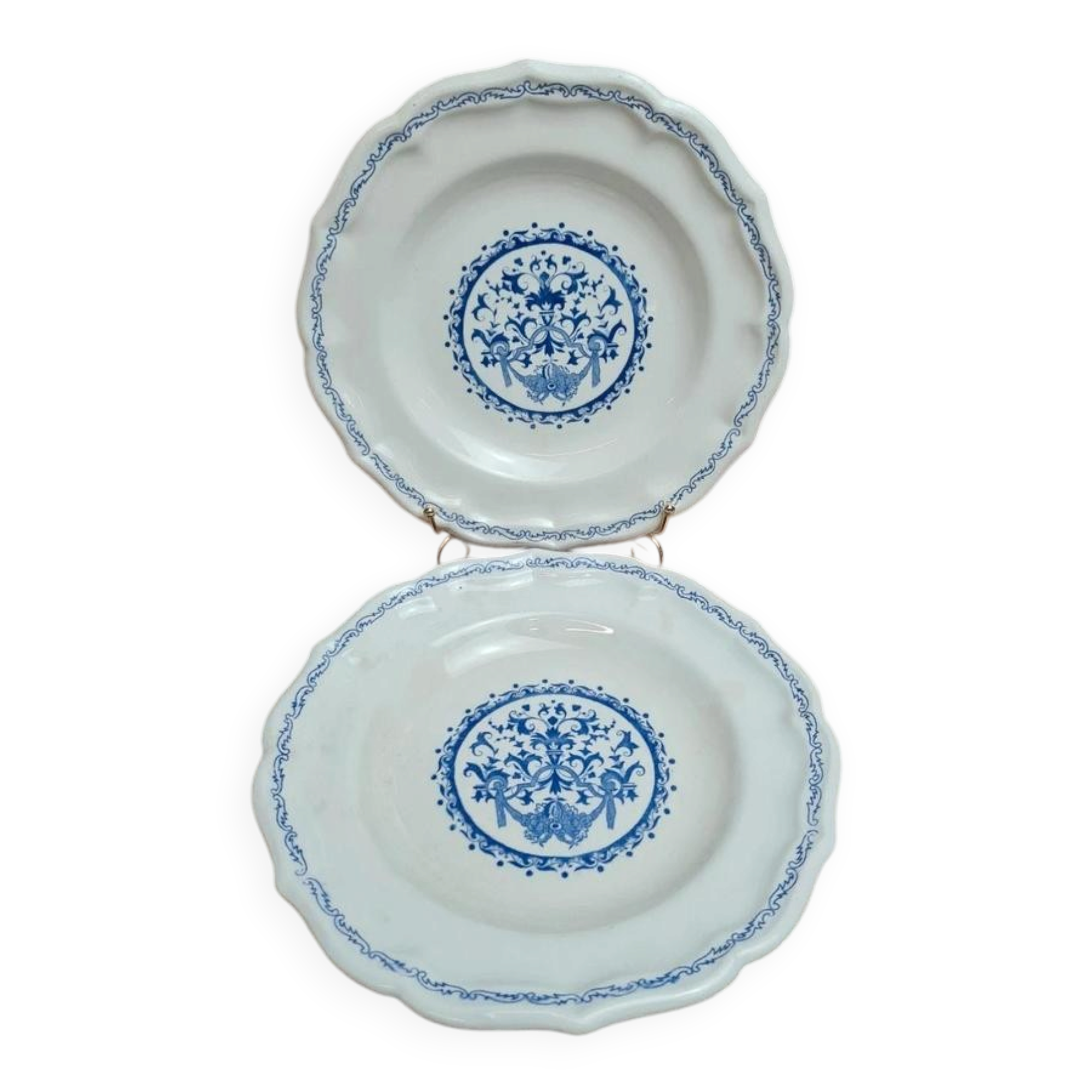 Pair of Gien plates model Rouen blue – classic decor