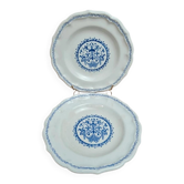 Pair of Gien plates model Rouen blue – classic decor