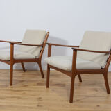 PJ112 Lounge Chairs by Ole Wanscher for Poul Jeppesens, 1960s, Set of 2