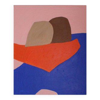 Minimalist figurative painting "In your arms" by Bodasca
