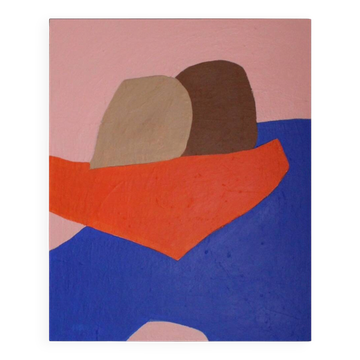 Minimalist figurative painting "In your arms" by Bodasca