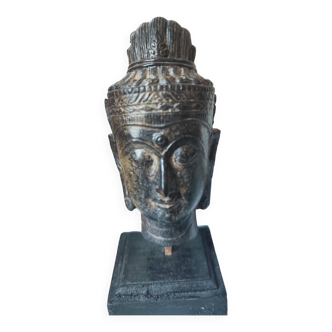 Petit bouddha sur socle en bronze