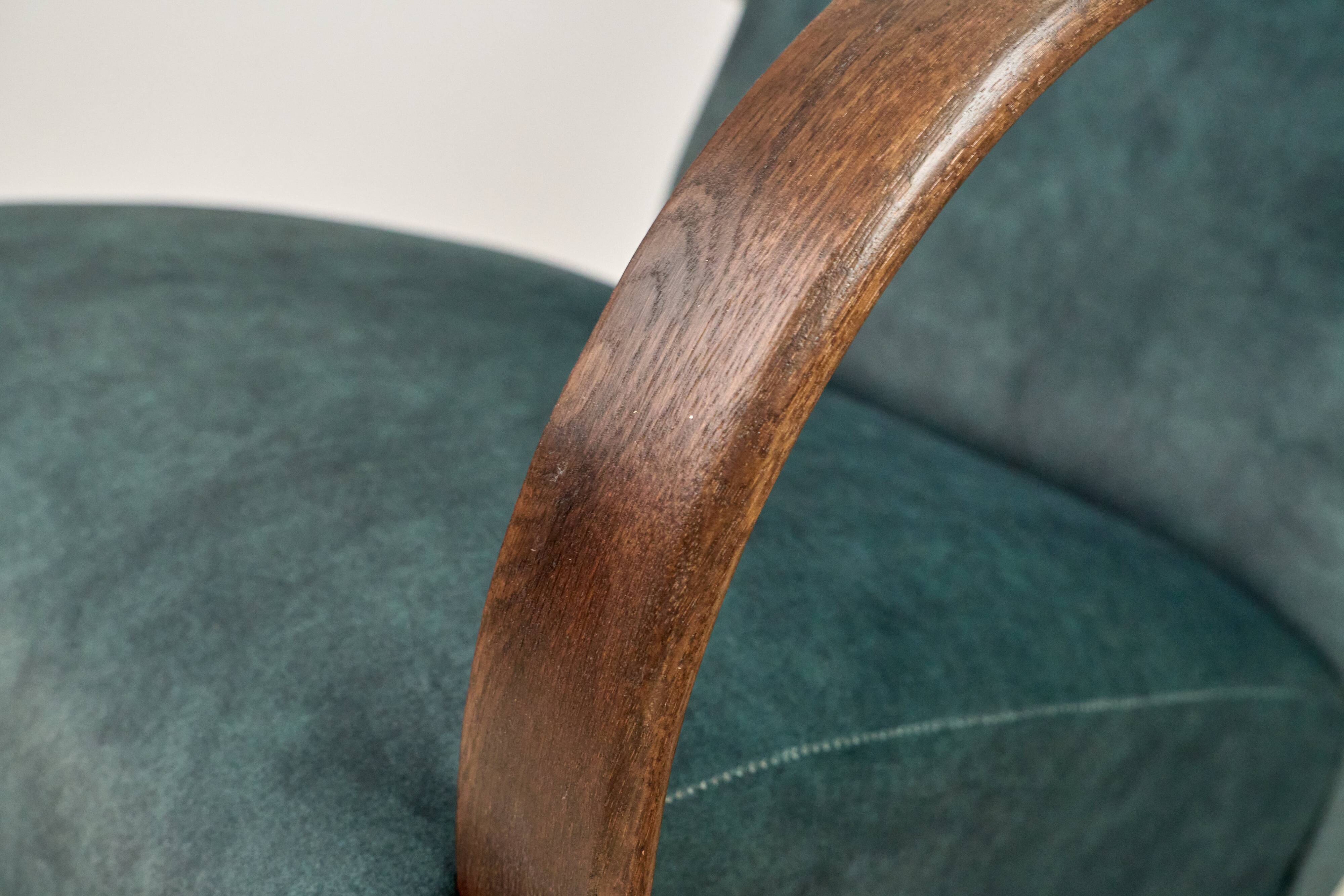 H 410 type C Armchair designed by Jindrich Halabala, 1940s, Czechoslovakia