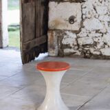 White and dark orange Tam Tam stool by Henry Massonnet for Stamp, 1970.