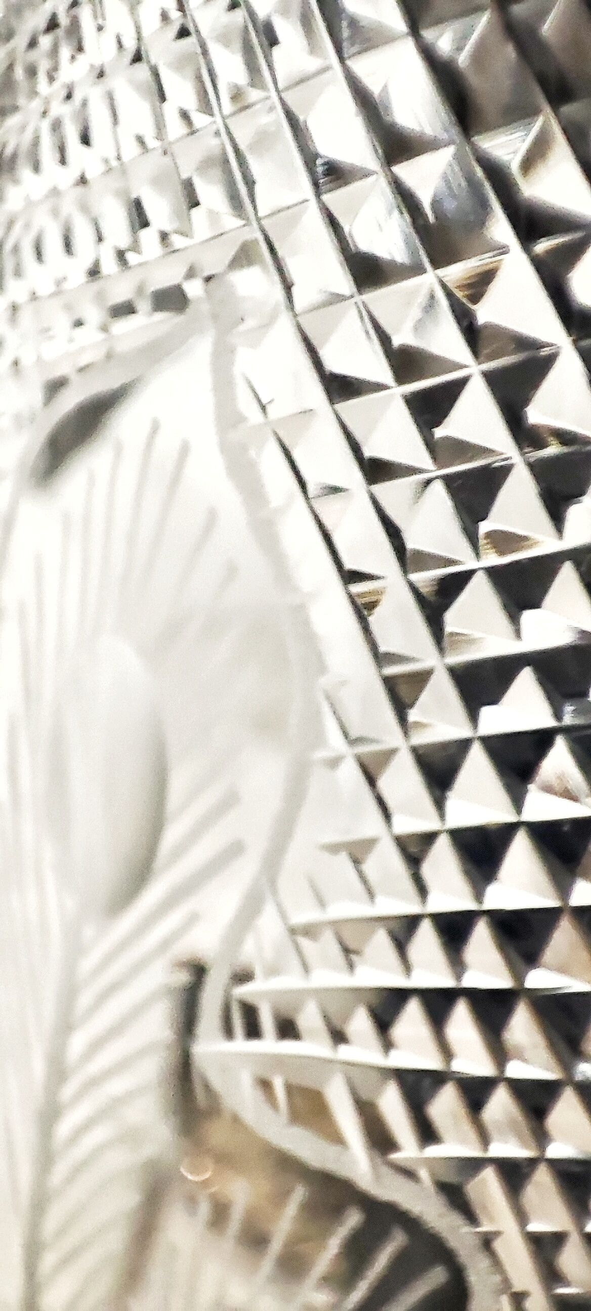 Hand-carved glass jug. France, 1950s.