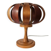 Very rare mid-century veneer table lamp, Denmark, 1960s