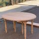 Louis Philippe round extendable dining table with renovated leaves and 4 extensions.
