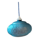 Pendant lamp globe in frosted molded glass relief flowers Blue Dp 112294