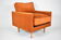 Fauteuil vintage Cube restauré, années 1970, velours roux