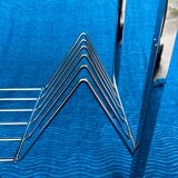 Vintage vinyl record/newspaper storage unit 1960-1970 chrome structure