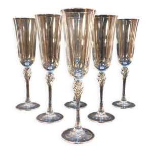 Set de 6 flûtes à champagne français