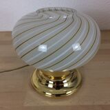 Lamp mushroom globe glass golden base