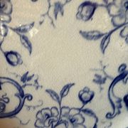 Round plate in ironstone Creil and Montereau model Flora
